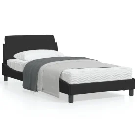 Bed frame with black velvet headboard 100x200 cm by , Beds and slatted bases - Ref: Foro24-373134, Price: 94,37 €, Discount: %