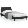 Bed frame with black velvet headboard 100x200 cm by , Beds and slatted bases - Ref: Foro24-373134, Price: 94,37 €, Discount: %