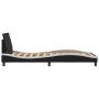Bed frame with black and white synthetic leather headboard by , Beds and slatted bases - Ref: Foro24-373143, Price: 91,55 €, ...