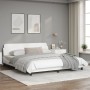 Bettgestell mit Kopfteil aus weißem Kunstleder, 180 x 200 cm von , Betten und Lattenroste - Ref: Foro24-373239, Preis: 197,27...