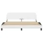 Estructura de cama cabecero cuero sintético blanco 180x200 cm de , Camas y somieres - Ref: Foro24-373239, Precio: 193,48 €, D...