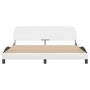 Estructura de cama cabecero cuero sintético blanco 180x200 cm de , Camas y somieres - Ref: Foro24-373239, Precio: 197,27 €, D...
