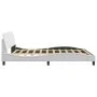 Estructura de cama cabecero cuero sintético blanco 180x200 cm de , Camas y somieres - Ref: Foro24-373239, Precio: 193,48 €, D...