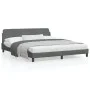 Bed frame with headboard dark gray fabric 180x200 cm by , Beds and slatted bases - Ref: Foro24-373226, Price: 202,98 €, Disco...