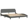 Bed frame with headboard dark gray fabric 180x200 cm by , Beds and slatted bases - Ref: Foro24-373226, Price: 202,98 €, Disco...