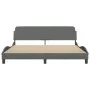 Bed frame with headboard dark gray fabric 180x200 cm by , Beds and slatted bases - Ref: Foro24-373226, Price: 202,98 €, Disco...