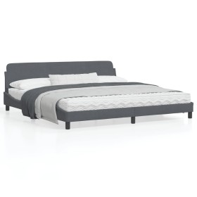 Dunkelgrauer Samtbettrahmen mit Kopfteil 200x200 cm von , Betten und Lattenroste - Ref: Foro24-373253, Preis: 176,27 €, Rabat...