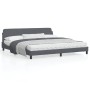 Dark gray velvet bed frame with headboard 200x200 cm by , Beds and slatted bases - Ref: Foro24-373253, Price: 176,04 €, Disco...