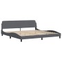 Dark gray velvet bed frame with headboard 200x200 cm by , Beds and slatted bases - Ref: Foro24-373253, Price: 176,04 €, Disco...