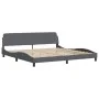 Dark gray velvet bed frame with headboard 200x200 cm by , Beds and slatted bases - Ref: Foro24-373253, Price: 173,15 €, Disco...