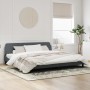 Dark gray velvet bed frame with headboard 200x200 cm by , Beds and slatted bases - Ref: Foro24-373253, Price: 176,04 €, Disco...