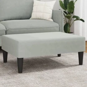 Hellgrauer Samt-Fußhocker 77x55x31 cm von , Osmanen - Ref: Foro24-379557, Preis: 56,31 €, Rabatt: %