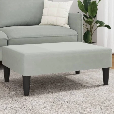 Hellgrauer Samt-Fußhocker 77x55x31 cm von , Osmanen - Ref: Foro24-379557, Preis: 56,10 €, Rabatt: %