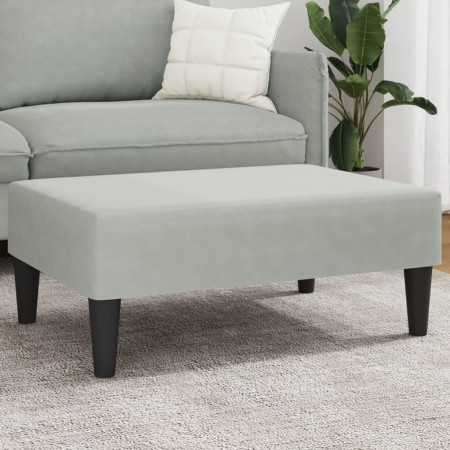 Hellgrauer Samt-Fußhocker 77x55x31 cm von , Osmanen - Ref: Foro24-379557, Preis: 56,76 €, Rabatt: %