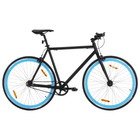 Bicicleta de piñón fijo negro y azul 700c 59 cm
