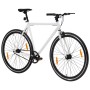 Bicicleta de piñón fijo blanco y negro 700c 55 cm