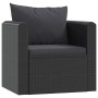 Sessel mit schwarzen synthetischen Rattankissen von vidaXL, Modulare Sofas für den Außenbereich - Ref: Foro24-46555, Preis: 1...