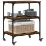 Carrito de cocina madera ingeniería roble ahumado 60x41x76 cm de , Carros de cocina y comedor - Ref: Foro24-842303, Precio: 6...