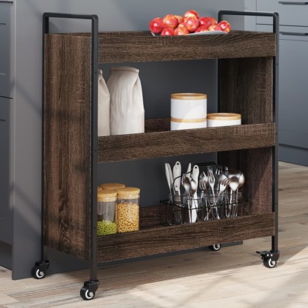 Küchenwagen aus eichenbraunem Holzwerkstoff, 70 x 30 x 82 cm von , Küchen- und Speisewagen - Ref: Foro24-842320, Preis: 58,87...