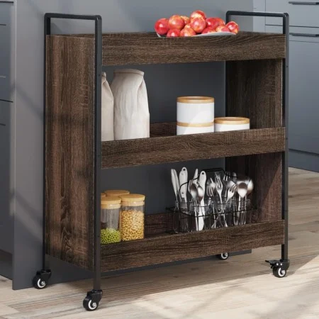 Oak brown engineered wood kitchen cart 70x30x82 cm by , Kitchen and dining carts - Ref: Foro24-842320, Price: 58,08 €, Discou...