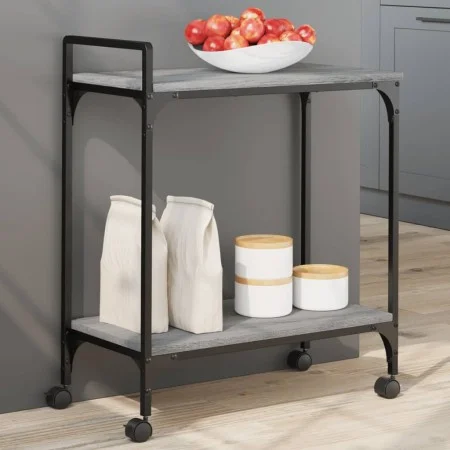 Sonoma gray engineered wood kitchen cart 60.5x31x72.5 cm by , Kitchen and dining carts - Ref: Foro24-842369, Price: 44,99 €, ...