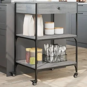Sonoma gray engineered wood kitchen cart 60x48x89.5 cm by , Kitchen and dining carts - Ref: Foro24-842374, Price: 78,24 €, Di...
