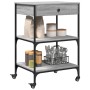 Sonoma grauer Küchenwagen aus Holzwerkstoff, 60 x 48 x 89,5 cm von , Küchen- und Speisewagen - Ref: Foro24-842374, Preis: 79,...