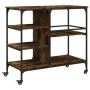 Smoked oak engineered wood kitchen cart 100x45x89.5cm by , Kitchen and dining carts - Ref: Foro24-842383, Price: 94,66 €, Dis...