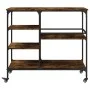 Smoked oak engineered wood kitchen cart 100x45x89.5cm by , Kitchen and dining carts - Ref: Foro24-842383, Price: 94,66 €, Dis...