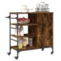 Carrito de cocina de madera roble ahumado 87,5x38,5x84,5 cm de , Carros de cocina y comedor - Ref: Foro24-842388, Precio: 100...