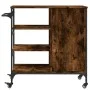 Carrito de cocina de madera roble ahumado 87,5x38,5x84,5 cm de , Carros de cocina y comedor - Ref: Foro24-842388, Precio: 100...