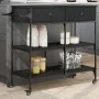 Schwarzer Küchenwagen aus Holzwerkstoff, 105 x 42 x 95 cm von , Küchen- und Speisewagen - Ref: Foro24-842376, Preis: 144,90 €...