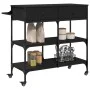 Black engineered wood kitchen cart 105x42x95 cm by , Kitchen and dining carts - Ref: Foro24-842376, Price: 144,90 €, Discount: %