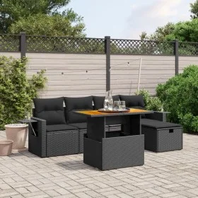 6-piece garden sofa set and black synthetic rattan cushions by , Garden sets - Ref: Foro24-3275694, Price: 410,37 €, Discount: %
