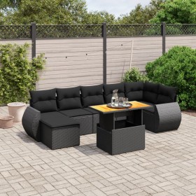 8-teiliges Gartensofa-Set und schwarze synthetische Rattankissen von , Gartensets - Ref: Foro24-3272301, Preis: 534,52 €, Rab...