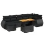 8-teiliges Gartensofa-Set und schwarze synthetische Rattankissen von , Gartensets - Ref: Foro24-3272301, Preis: 567,09 €, Rab...