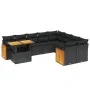 Garden sofa set 10 pieces with black synthetic rattan cushions by , Garden sets - Ref: Foro24-3274121, Price: 654,37 €, Disco...