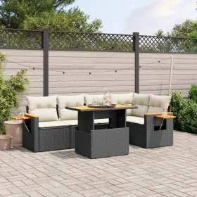 6-piece garden sofa set and black synthetic rattan cushions by , Garden sets - Ref: Foro24-3271742, Price: 411,97 €, Discount: %