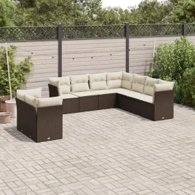 9-piece garden sofa set and brown synthetic rattan cushions by , Garden sets - Ref: Foro24-3249682, Price: 634,86 €, Discount: %