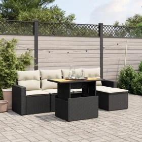 6-teiliges Gartensofa-Set und schwarze synthetische Rattankissen von , Gartensets - Ref: Foro24-3271287, Preis: 368,87 €, Rab...