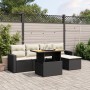 6-teiliges Gartensofa-Set und schwarze synthetische Rattankissen von , Gartensets - Ref: Foro24-3271287, Preis: 361,27 €, Rab...