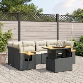 7-piece garden dining set and black synthetic rattan cushions by , Garden sets - Ref: Foro24-3271651, Price: 478,24 €, Discou...