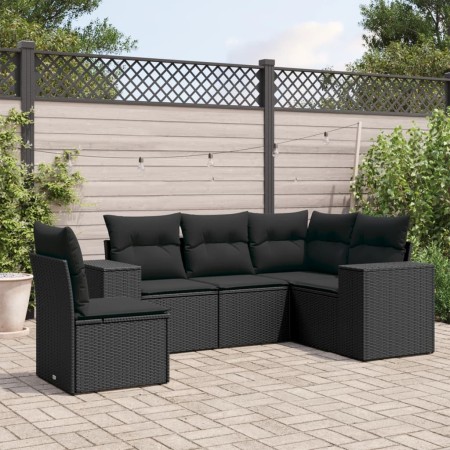 5-piece garden furniture set and black synthetic rattan cushions by , Garden sets - Ref: Foro24-3254902, Price: 368,65 €, Dis...