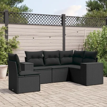 5-piece garden furniture set and black synthetic rattan cushions by , Garden sets - Ref: Foro24-3254902, Price: 367,07 €, Dis...