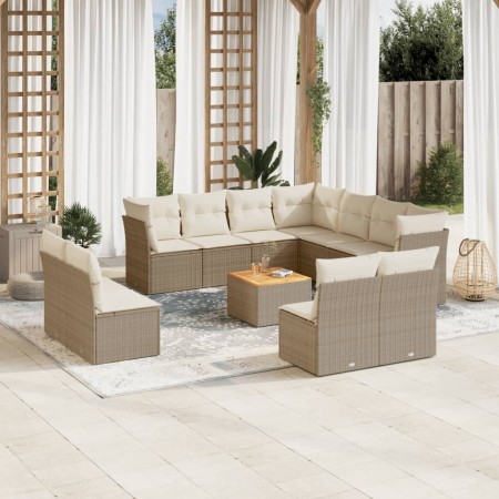 12-teiliges Gartensofa-Set und braune synthetische Rattankissen von , Gartensets - Ref: Foro24-3256037, Preis: 784,50 €, Raba...