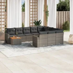 11-piece garden sofa set and gray synthetic rattan cushions by , Garden sets - Ref: Foro24-3256641, Price: 650,48 €, Discount: %