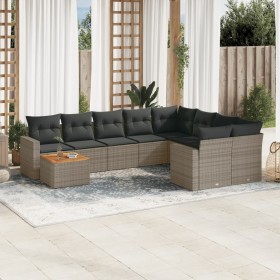 10-piece garden sofa set with gray synthetic rattan cushions by , Garden sets - Ref: Foro24-3256620, Price: 616,23 €, Discoun...