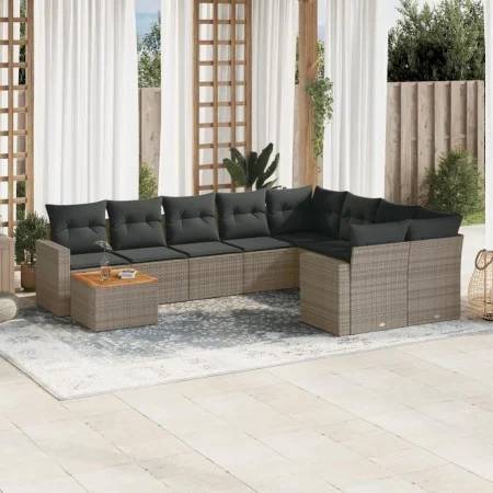 10-piece garden sofa set with gray synthetic rattan cushions by , Garden sets - Ref: Foro24-3256620, Price: 607,21 €, Discoun...