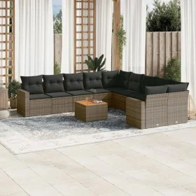 11-piece garden sofa set and gray synthetic rattan cushions by , Garden sets - Ref: Foro24-3256648, Price: 650,48 €, Discount: %