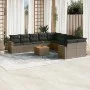 Set de sofás de jardín 11 pzas y cojines ratán sintético gris de , Conjuntos de jardín - Ref: Foro24-3256648, Precio: 651,25 ...